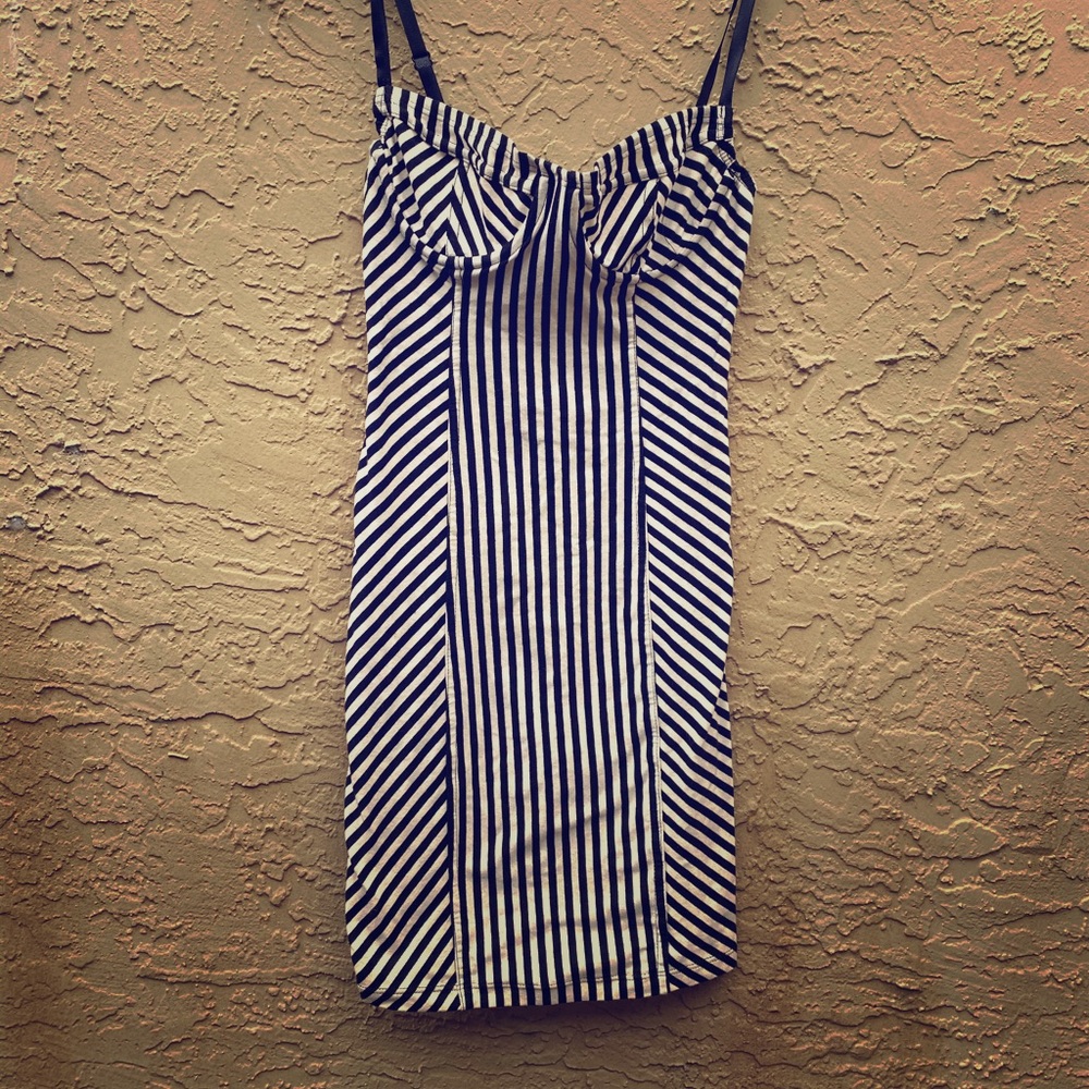 American Apparel B&W Striped Bodycon Mini Dress XS